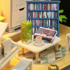 DIYDEC Mini Bookshelf with 180pcs Mini Books Miniature Blue Bookshelf Ornament - Image 5