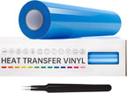 VinylRus Heat Transfer Vinyl-12” x 20ft Sky Blue Iron on Vinyl Roll by VinylRus