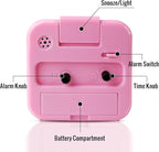 Lamisola Small Pink Kids Desk Alarm Clock, Analog Travel Battery Operated Clock - Image 5
