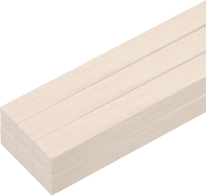 MECCANIXITY 6pcs Wood Sticks, 5/8"x 5/8" x 15" Rectangle Wooden Cube Wood by MECCANIXITY