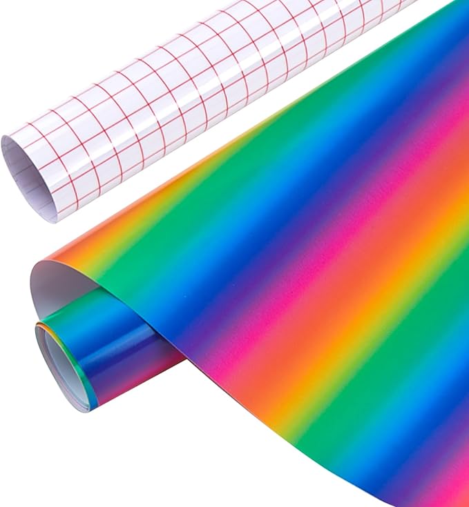 Tintnut Gradient Permanent Vinyl Roll 12in x 5ft Rainbow Adhesive Vinyl | Ombre by Tintnut