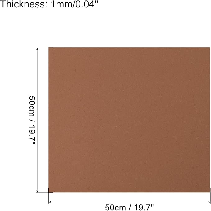 MECCANIXITY EVA Foam Sheets Brown 19.7 Inch x 19.7 Inch 1mm Thick Crafts Foam - Image 2
