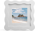 4x4 Picture Frame with Mat for 3x3, Wavy Edge Wooden Real Glass Photo Frame for by THKRLOF