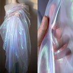 11 Yard Long White Iridescent Organza Fabric - Image 9