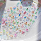 Summer Nail Art Stickers Decals Cherry Cake 5D Embossed Jelly Nail Decals 1PCS - Image 3