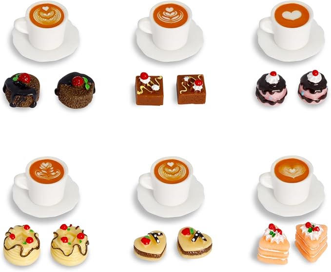 Hiawbon 24 Pcs Miniature Coffee Cup 1:12 Coffee Mugs Cakes Model | Miniatures by Hiawbon