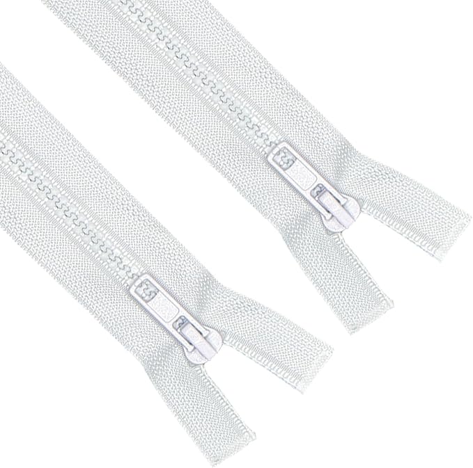 ANPURZII 2PCS #5 38 Inch White Separating Jacket Zippers by Unknown