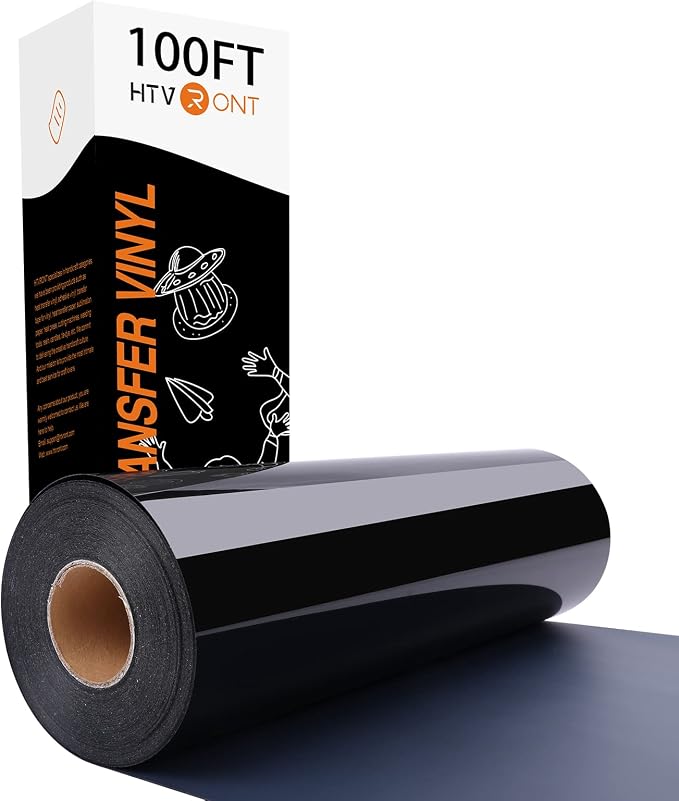 HTVRONT Heat Transfer Vinyl Black Iron on Vinyl, 12 x 100FT | Black HTV Vinyl by HTVRONT