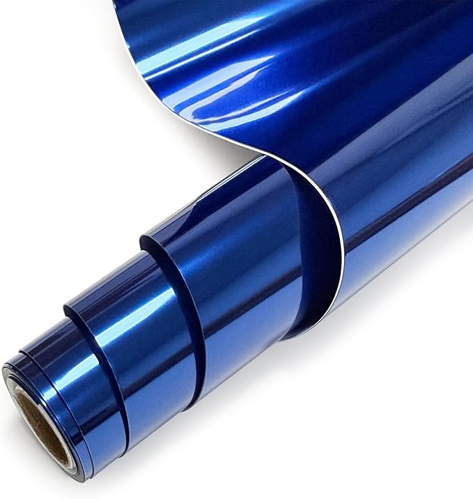 Blue Heat Transfer Vinyl Roll, Soft Metallic Foil HTV by MerryMade