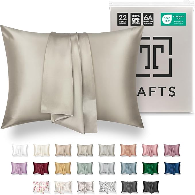 TAFTS 22mm 100% Pure Mulberry 6A Silk Pillowcase by Tafts