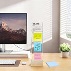 Monitor Memo Board with Removable Wooden Base Acrylic Portable Sticky Note - Image 5