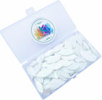 120 Pcs Iridescent White Floral Mosaic Tiles, Hand Cut Stained Glass Petals - Image 4