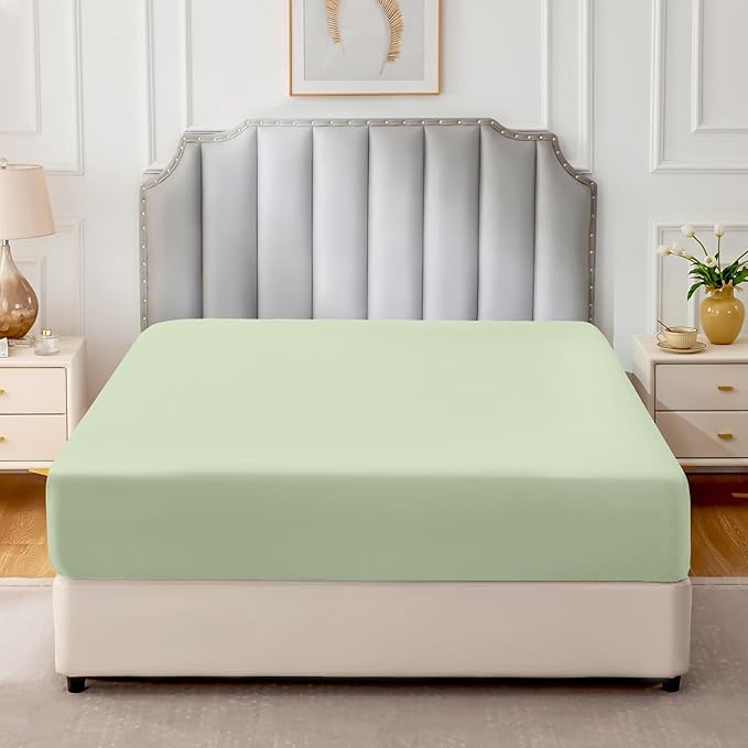 FreshCulture Pure Cotton Fitted Sheets King Size, 300 Thread Count Percale - Image 2