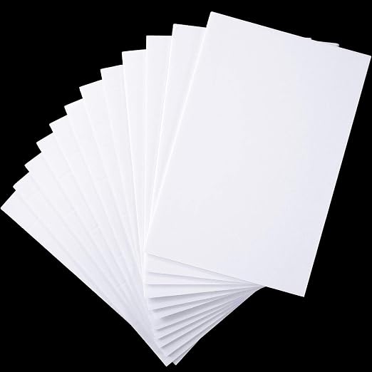 12 Sheets Foam Sheets Crafts 7.9 x 5.9 Inch White Double Sided Sticky Craft by Outus