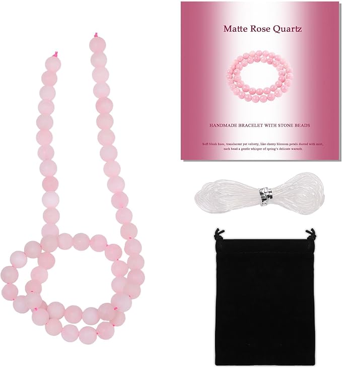6mm Matte Rose Quartz Bead, 15-Inch Matte Round Loose Stone Beads by THRELE