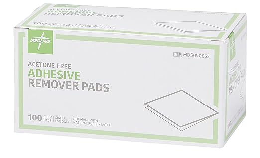 Medline Adhesive Remover Pads, Acetone-Free, Box of 100 - Image 2
