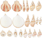 SUNNYCLUE 1 Box 20Pcs 10 Styles Sea Shell Charms Bulk Seashell Charms Natural by SUNNYCLUE