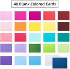 48 Pack Blank Folded Cards and Envelopes Colored Cards White Envelopes 5 x 7 - Image 6