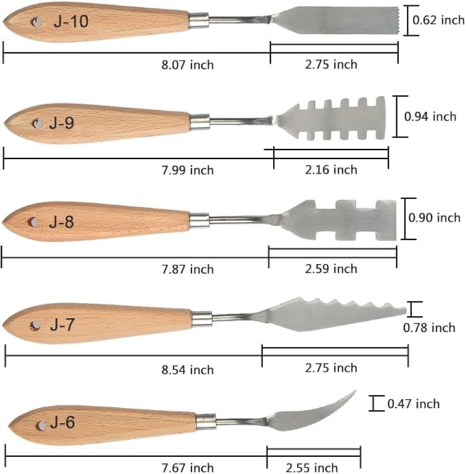 FOCCTS 13 Pcs Palette Knife Set, Stainless Steel Spatula Knives, Wooden Handle - Image 3