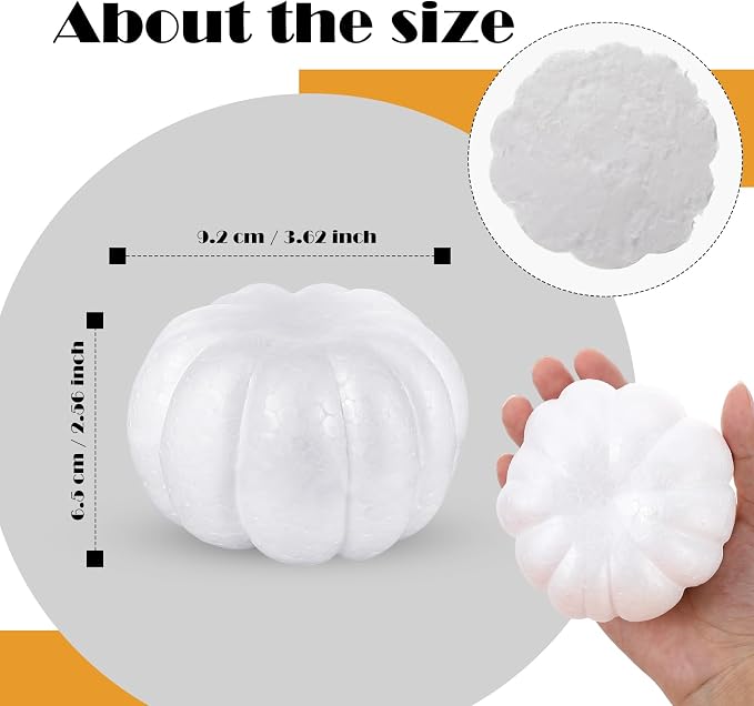 Lenwen 24 Pcs Fall White Foam Pumpkins - Image 7