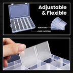 Budreu 4pack 36 Grids Plastic Clear Organizer Box Bead Storage Containers - Image 3