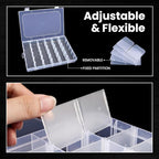 Budreu 4pack 36 Grids Plastic Clear Organizer Box Bead Storage Containers - Image 3
