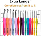 Yarniss Crochet Hooks, 14 Size Crochet Set 2mm-10mm, Ergonomic Crochet Hooks Set - Image 4