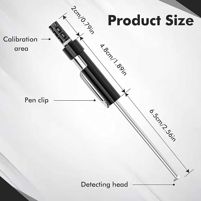 Brake Pad Measuring Tool, Stainless Steel Brake Thickness Gauge | No Wheel - Image 2