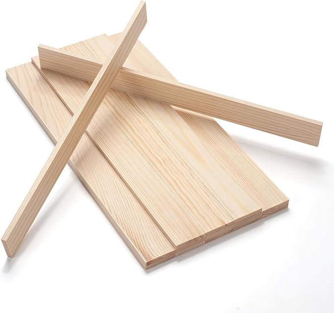 Wood Strips Slats for Wall, Wooden Sticks for Crafts 1/4" ×1.5" × 15", by Coowayze
