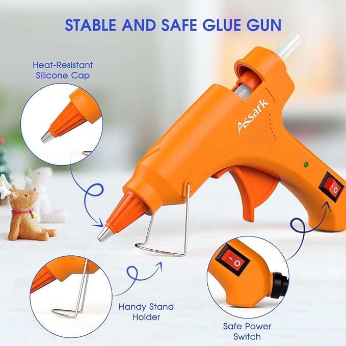 30W Mini Hot Glue Gun Kit with 30 Glue Sticks, Fast Preheating Hot Melt - Image 4
