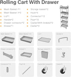 5 Tier Rolling Utility Cart - Image 4