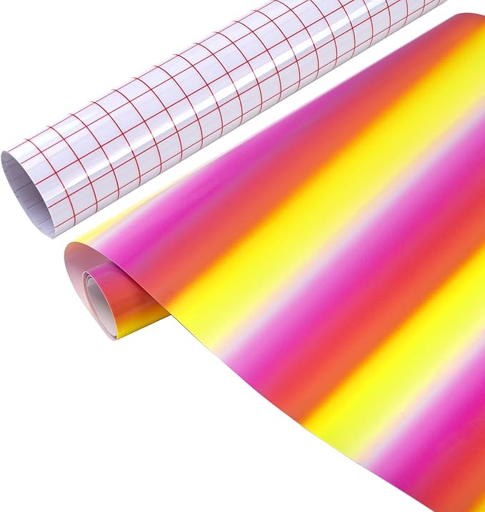 Tintnut Gradient Permanent Vinyl Roll 12in x 5ft Rose Yellow Adhesive Vinyl | by Tintnut