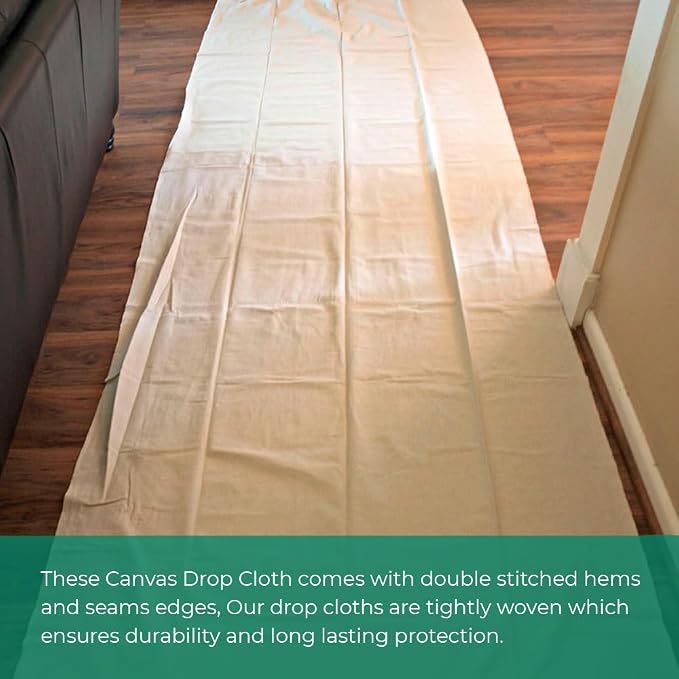 Canvas Drop Cloth for Painting 4x5 feet Pack of 1-8oz Painters Drop Cloths for - Image 7