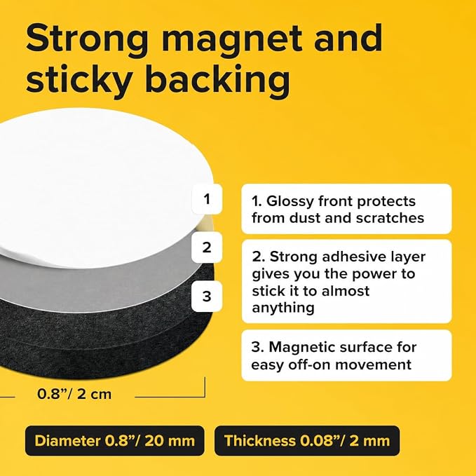 Peel-&-Stick Flexible Adhesive Magnets – 150 pcs Magnetic Dots - Image 2