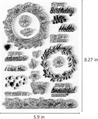 Flower Wreath Lace Clear Stamps Silicone Stamp Cards - Image 2