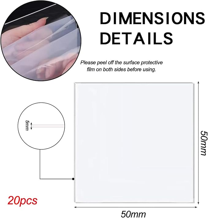 Acrylic Sheets 20PCS Large Quantity Premium Material Lightweigh Transparent - Image 2