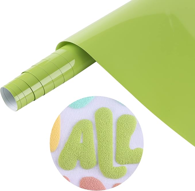 Tintnut Pale Olive Green Puff HTV Vinyl Roll, easy cut & weed, stretch washable by Tintnut
