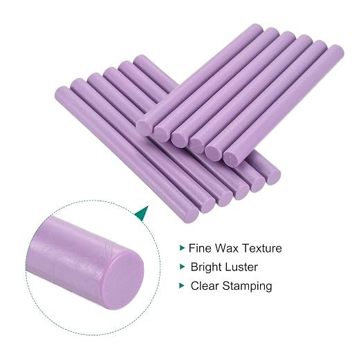 MECCANIXITY 12 Pcs Pure Purple Cylinder Sealing Wax Stick Glue Gun Wax Seal Rod - Image 3