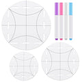 7 Pcs Quilt Circle Template Fabric Marking Pens Set Including Round Acrylic by Taiyin