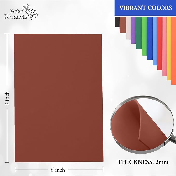 Brown Eva Foam Sheets, 2mm Thick, 6 x 9 Inch, Handicraft Foam Paper - Image 3