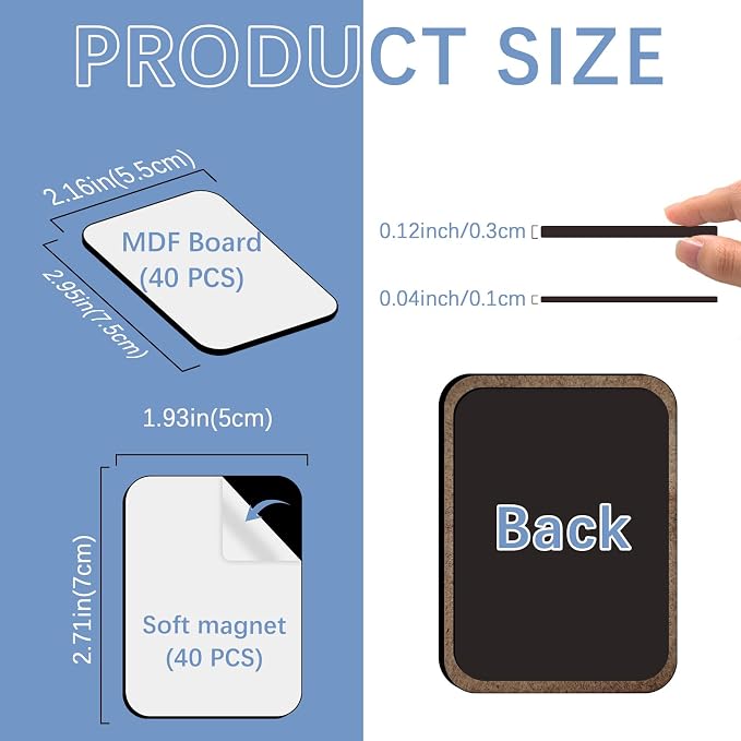 80PCS Sublimation Magnet Blanks Bulk 5.5x7.5 CM Rectangle - Image 2