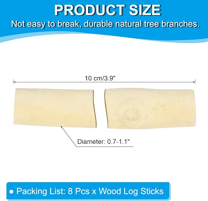 PATIKIL 8 Pcs / 10cm Wood Log Sticks, 0.6-1.2inch in Diameter Natural Driftwood - Image 2