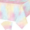 Tiamon 6 Pcs Pastel Rainbow Tablecloths Birthday Decorations Pastel Table Cloths by Tiamon