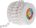 10mm Pearl Strands, 9 Yds of White Fake Beads Garland Spool Roll by YoungJewl