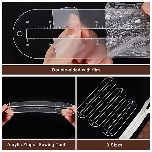 PH PandaHall 6pcs 3 Sizes Zipper Making Templates - Image 4