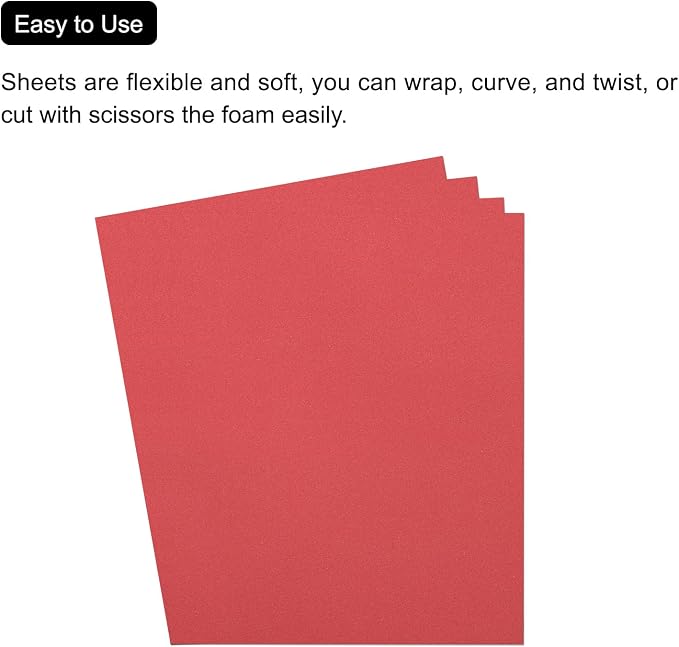 MECCANIXITY EVA Foam Sheets Red 19.7 Inch x 35.4 Inch 1mm Thick Crafts Foam - Image 4