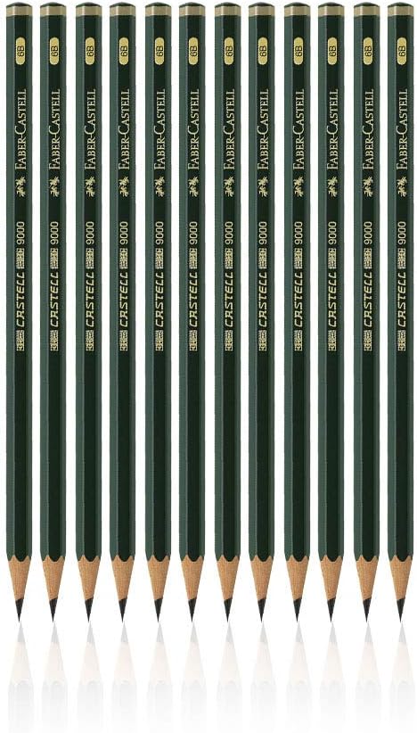 Faber-Castell pencils, Castell 9000 Artist graphite 6B pencils by Faber-Castell