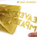 FUNKAKA Golden HTV Heat Transfer Vinyl Rolls, Adhesive Golden HTV Vinyl - Image 3