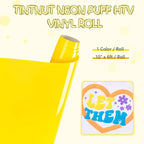 Tintnut Summer Yellow Neon Puff HTV Vinyl Roll, easy cut & weed, stretch - Image 2