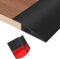 Floor Transition Strip Self Adhesive Vinyl Door Threshold for Doorways Carpet Edging Trim Overlap Edge Reducer for Laminate Floor, Carpet, Tile (Black, 3/5" to 4/5", 6.6Ft)
